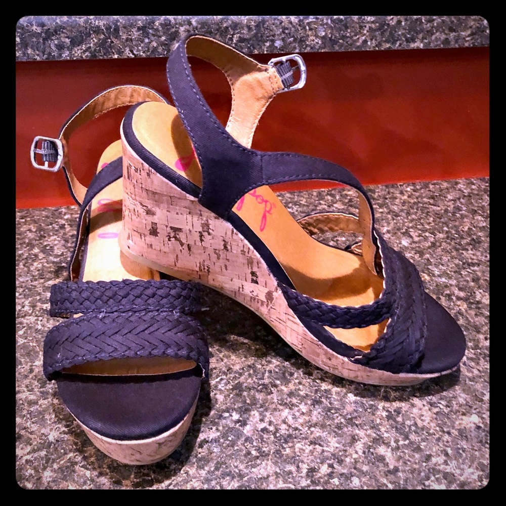 Navy Jellypop Wedge Sandal
